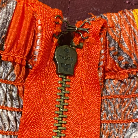 Guess Orange and Yellow Patterned Mini Dress Size 6 - Picture 6 of 9